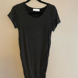 Angel Maternity black and white polka dot dress